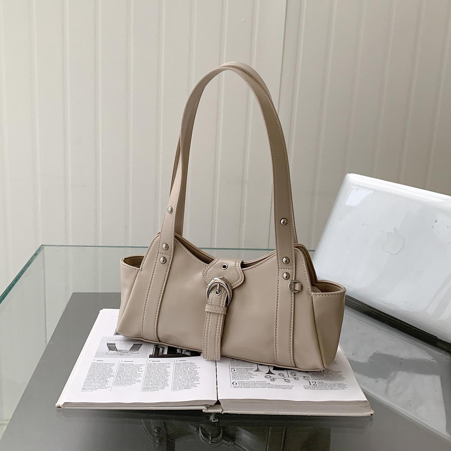 Niche Design Fashionable PU Leather Shoulder Tote Bag