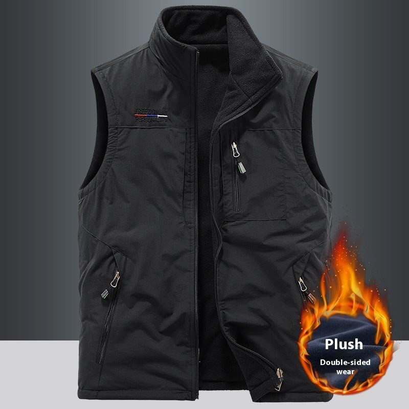 Double-sided Vest Men's Sports Fleece Vest