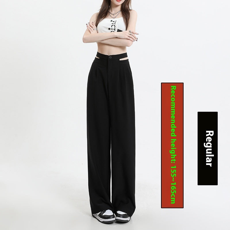 High Waist Slimming Narrow Straight Wide Leg Pants