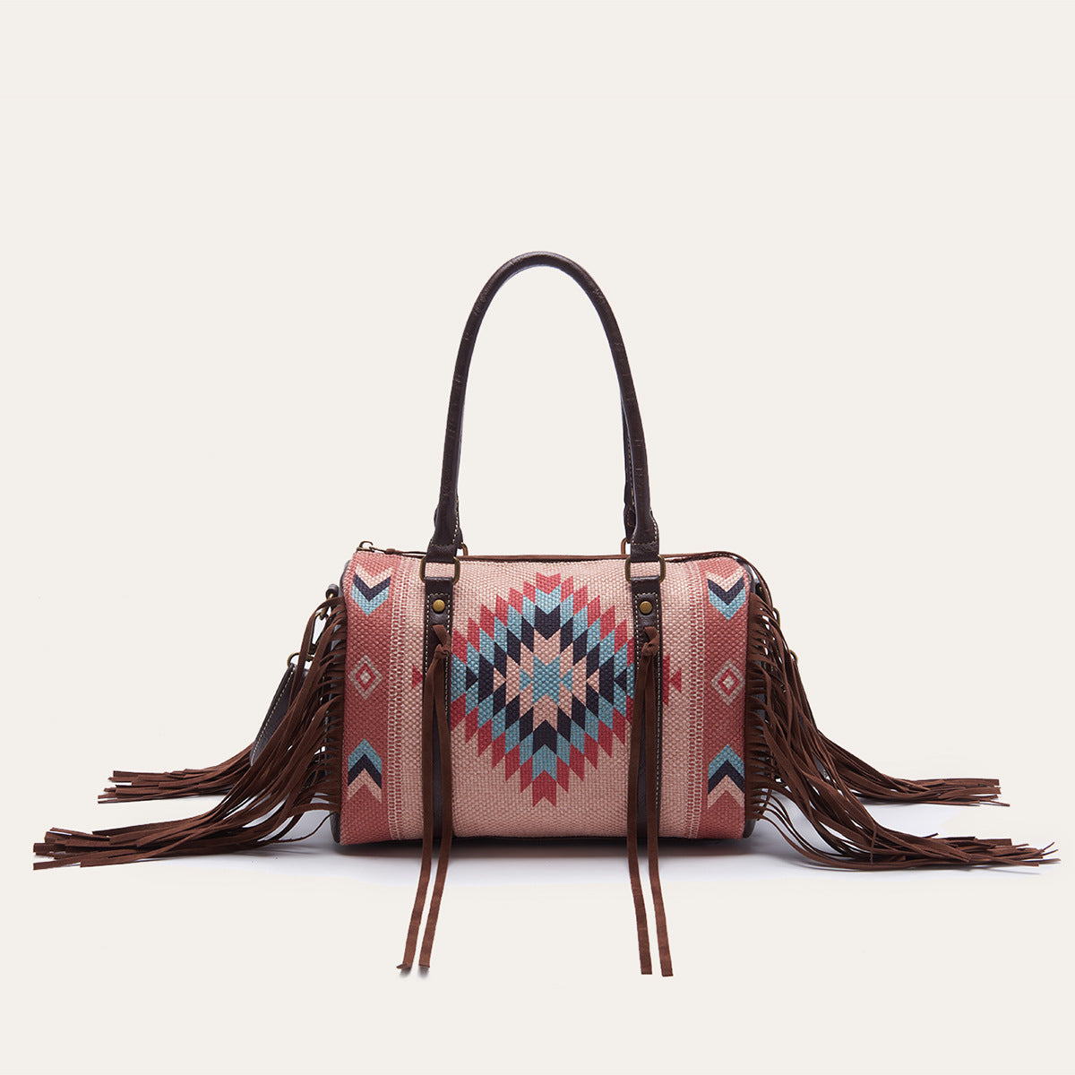 Cotton And Linen Shoulder Handbag