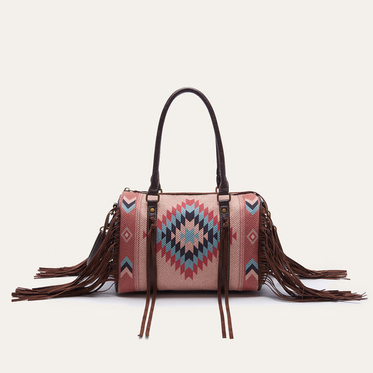 Cotton And Linen Shoulder Handbag