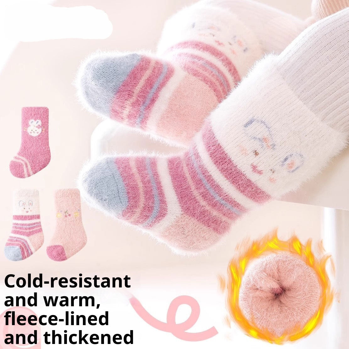 Baby Socks Cartoon Giraffe Winter Thicken Thermal Cute