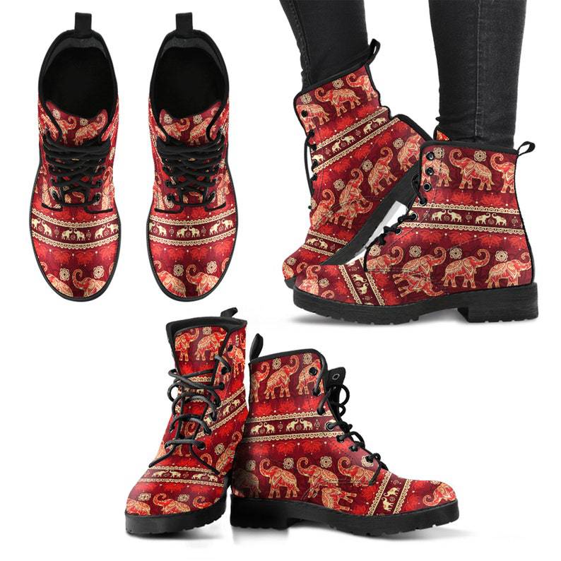 Cartoon Digital Printed Women's Oversized High Top Leather Boots