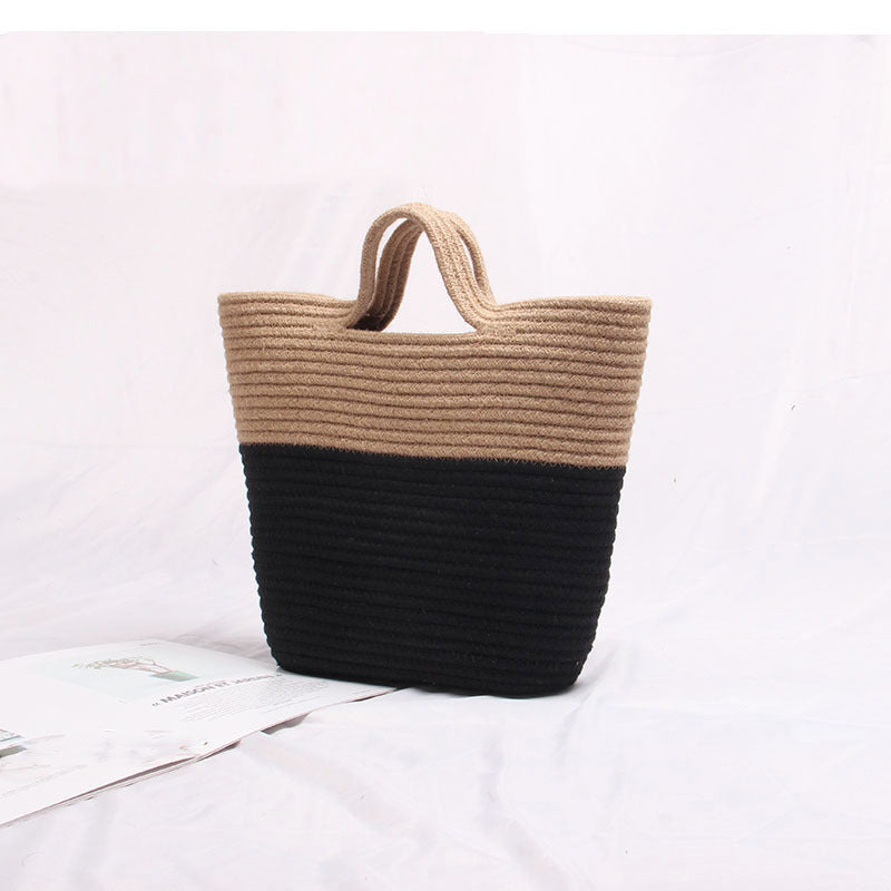 European And American Fashion Color Matching Straw Bag