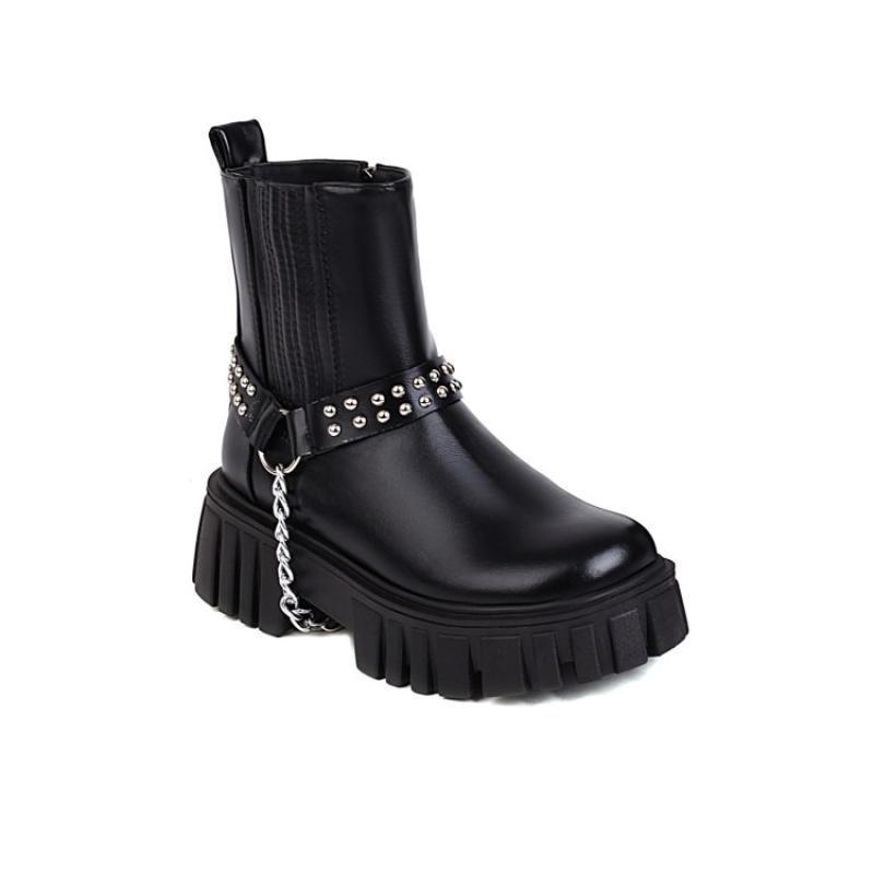 British Style Mid-tube Platform Martin Women's Boots