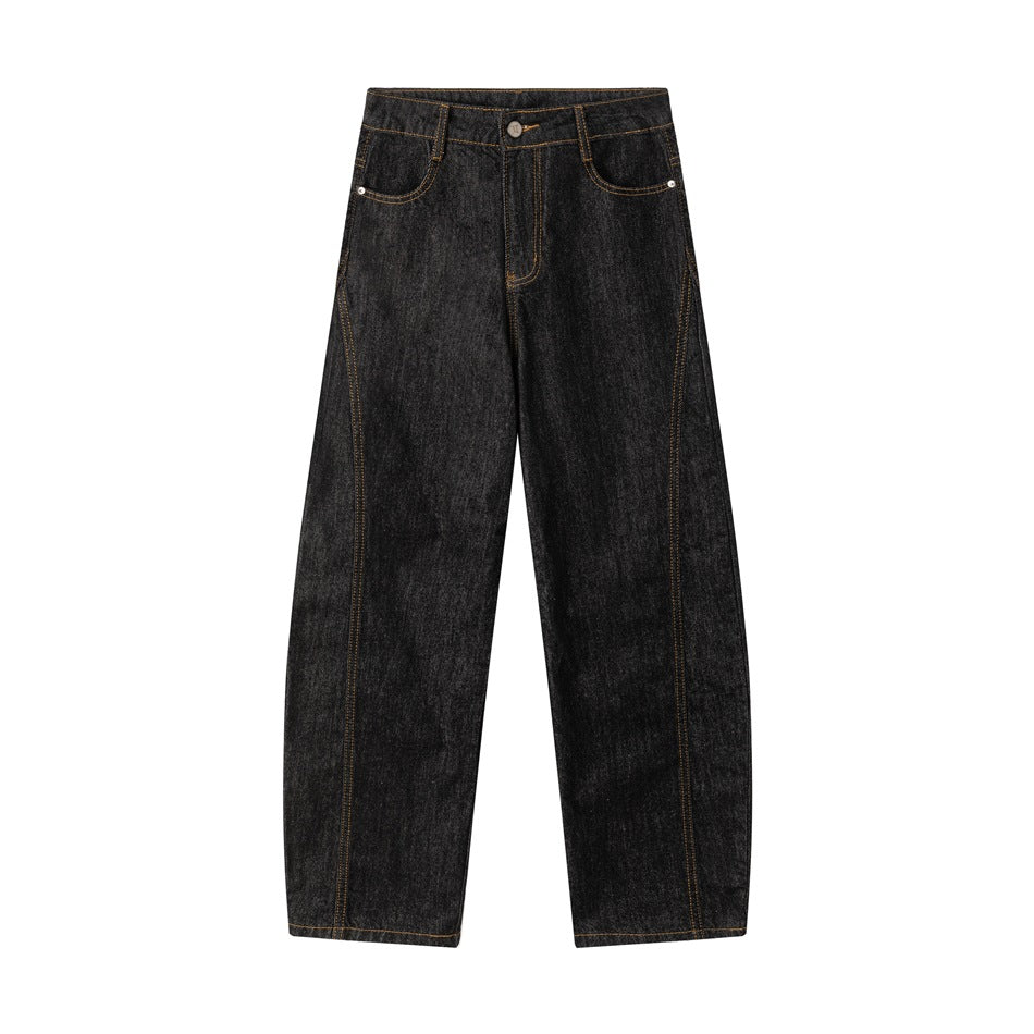Spring And Autumn American Retro Black Jeans For Women