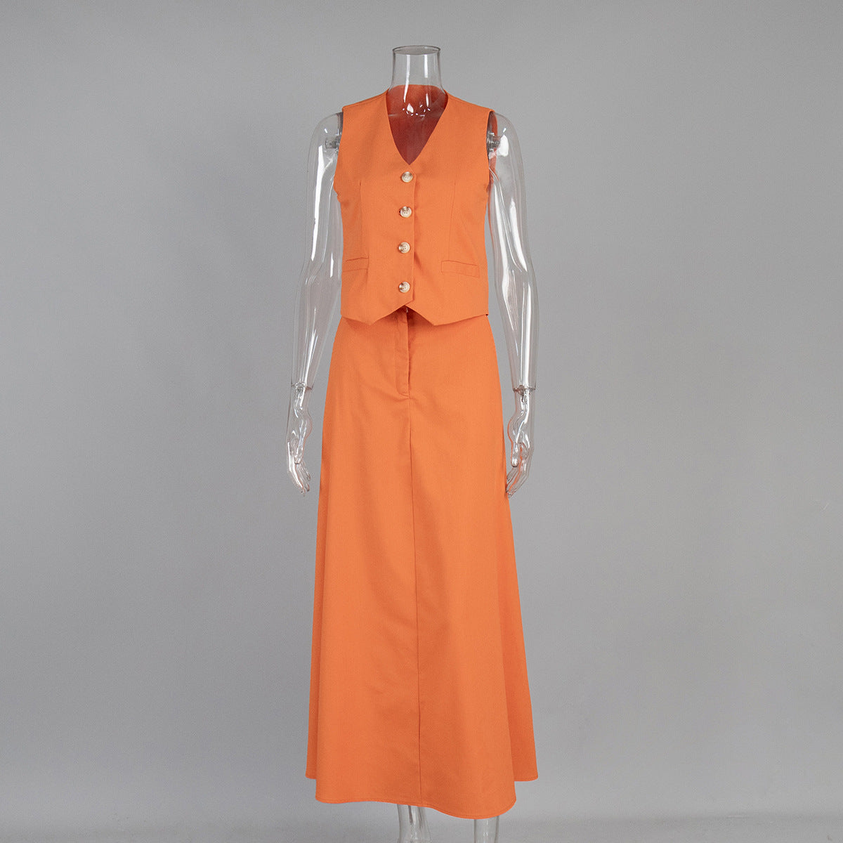New Summer Tank Top Flared Skirt Casual Set
