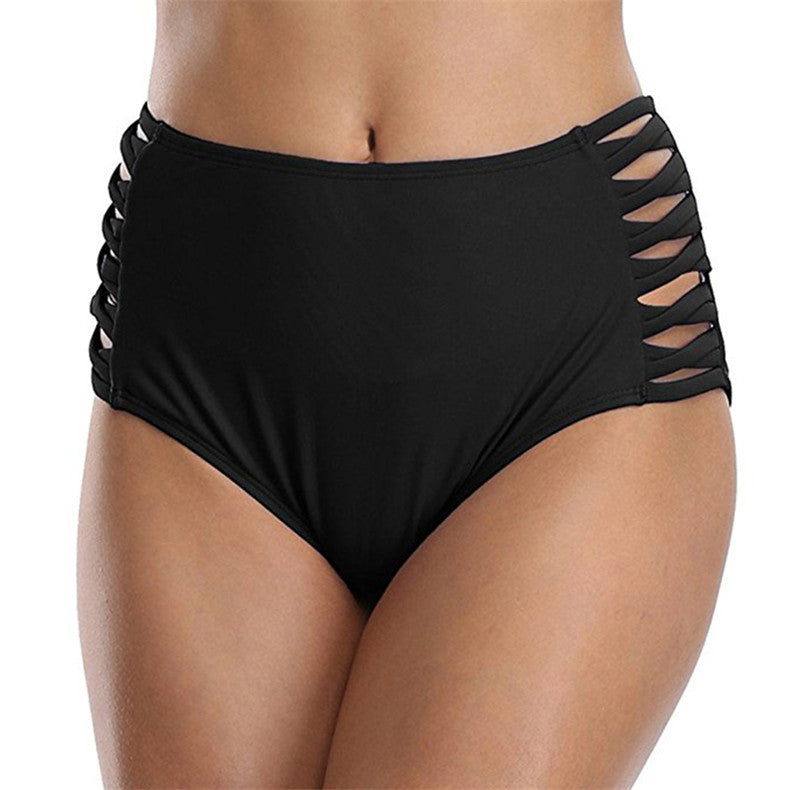 Hollow Solid Color Women's Swimming Trunks