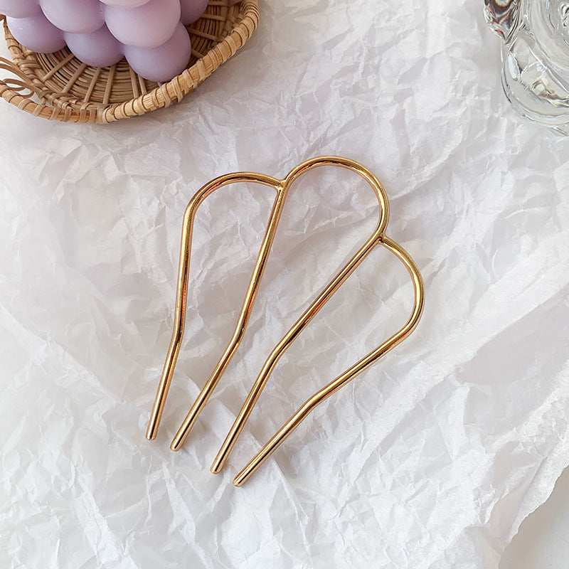 M-shaped Metal Plate Hairpin French Style