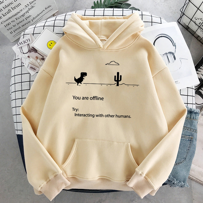 Dame Retro Dinosaur Mode Casual Sweater