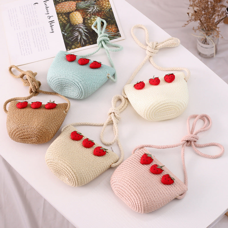 Three Strawberry Suit Children's Summer New Straw Hat
