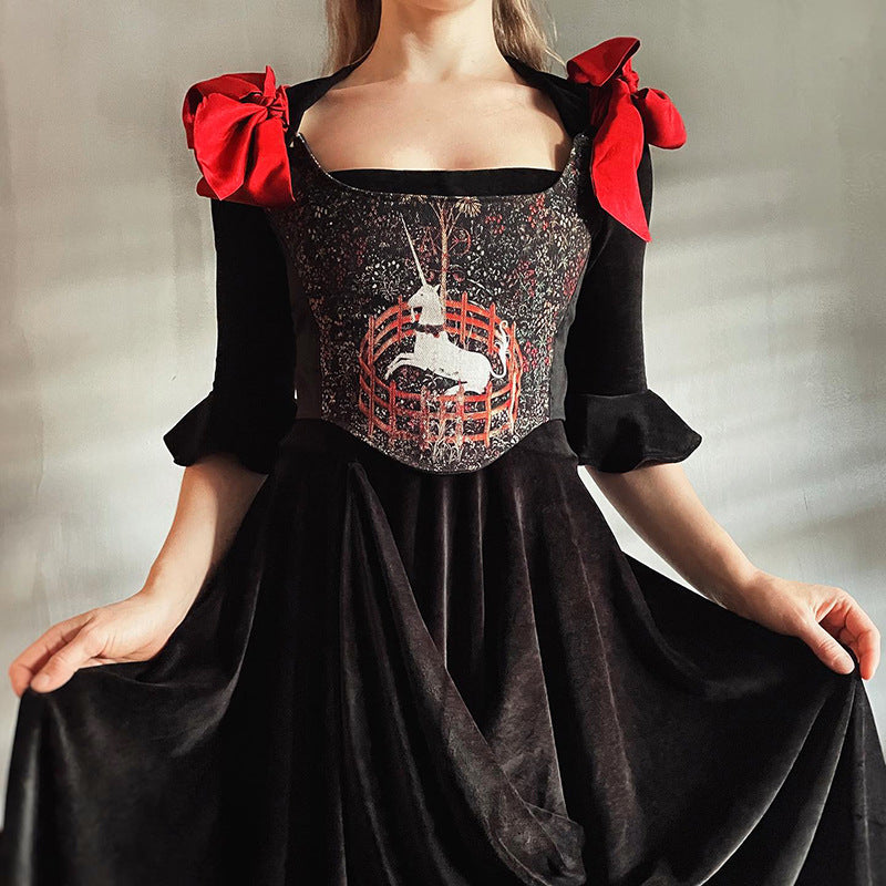 New Pullover Sleeveless Lace-Up Print Crop Corset