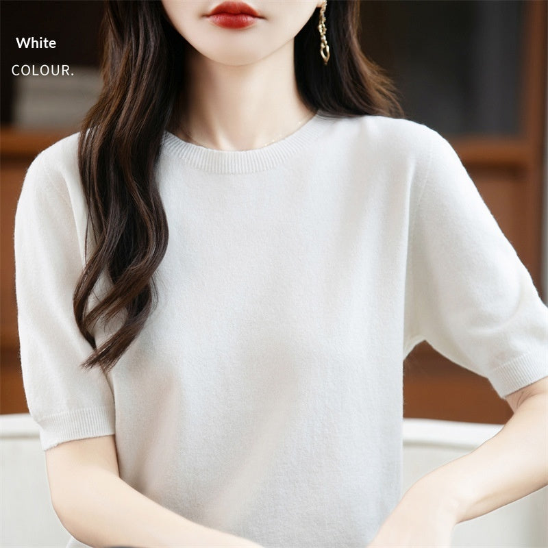 Women's Loose Casual Short-sleeved Minimalist Sweater