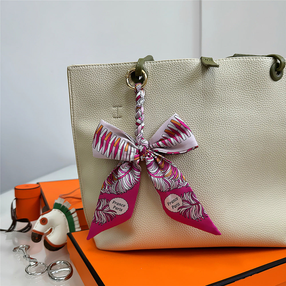 Women's Polyester Bag Decorative Scarf Pendant