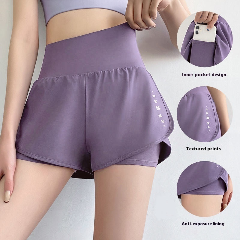 Yogatøj Lomme Sportsshorts Dame Hurtigtørrende Fitness