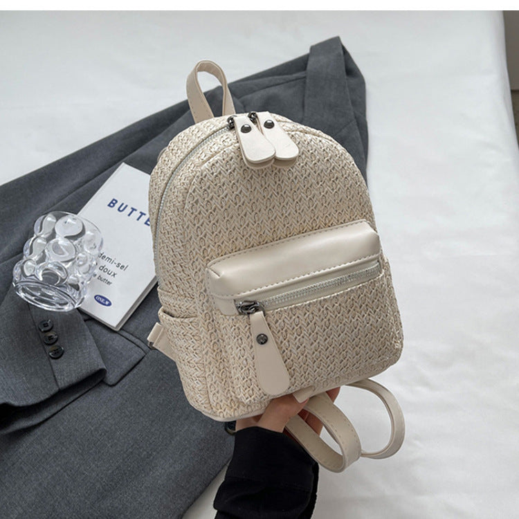 Women's Special-interest Design Straw Backpack Popular This Year