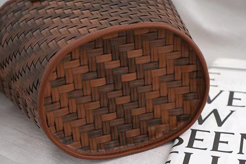 Vintage Hand-woven Acrylic Handle Women's Woven Tote