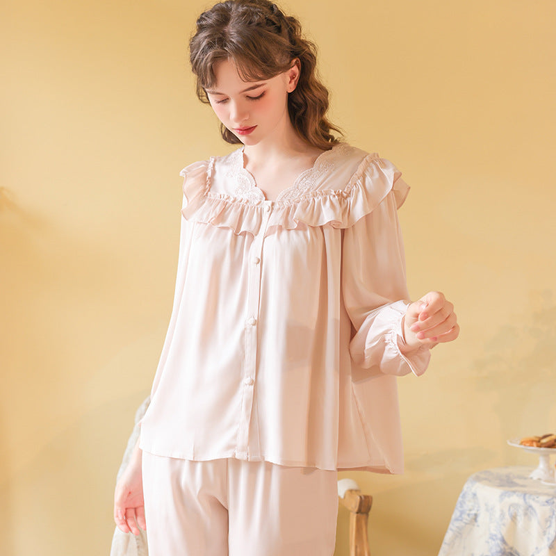 Luxurious Laid-back Long-sleeve And Long-pants Set