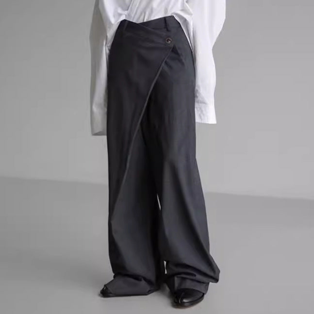 Design Casual Trousers Fashion Loose Temperament Wide Leg Pants Personality Commuter's All-matching European And American