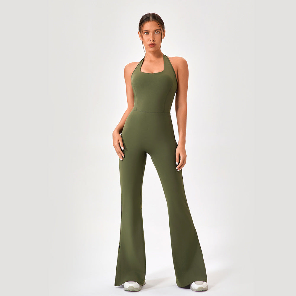 European And American Yoga Bodysuit Flared Pants