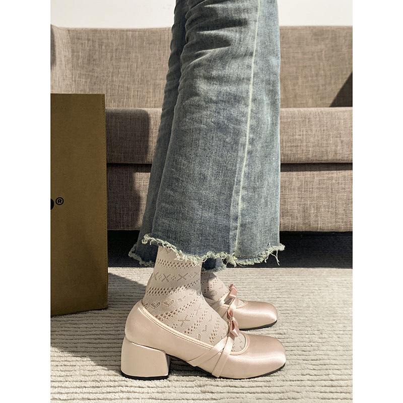 Summer Shallow Mouth Ballet Round Toe Single Shoes
