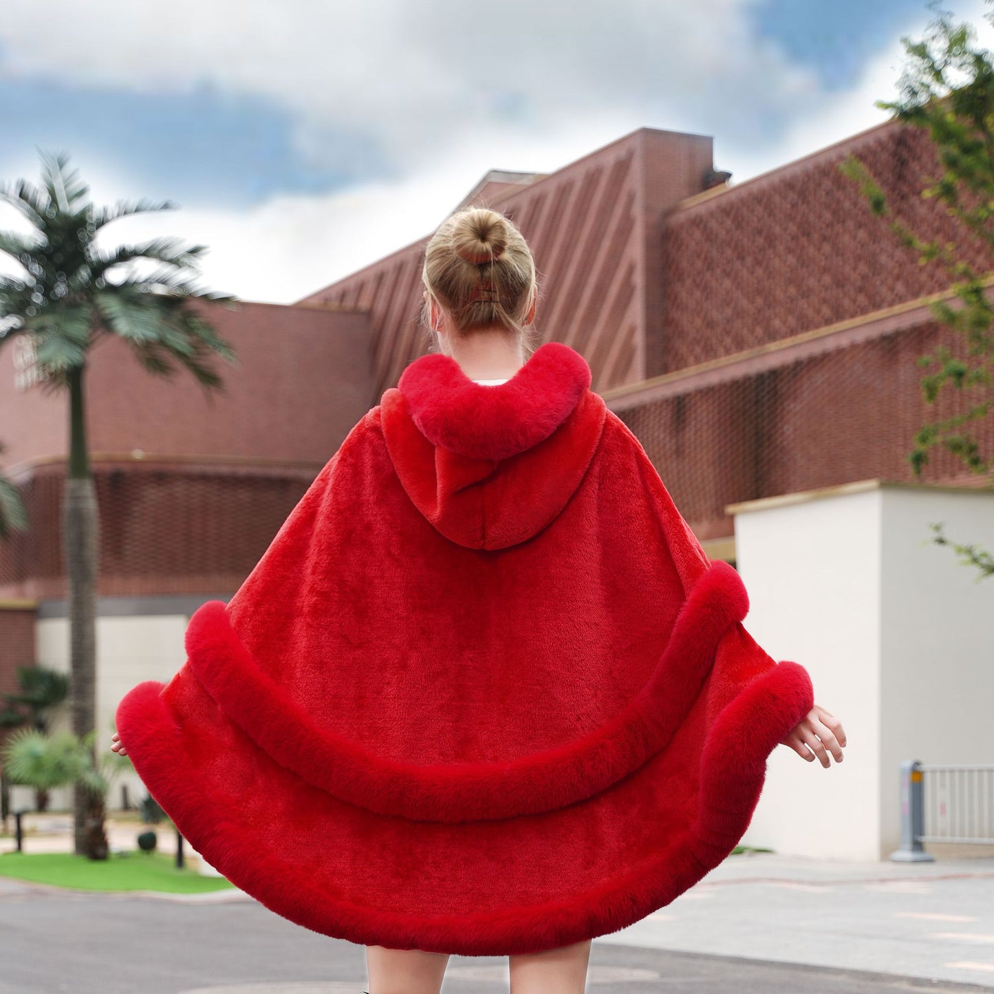Fur Knitted Solid Color Cheongsam Formal Dress Outer Shawl
