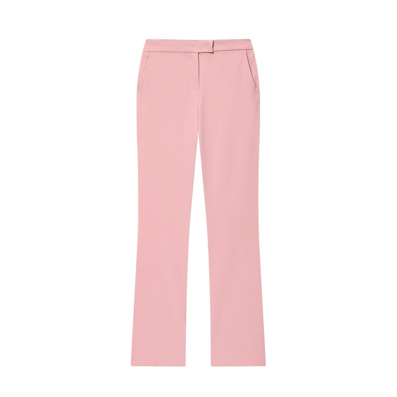 Slim-fit Long-sleeve Suit Jacket Flared Pants For Women
