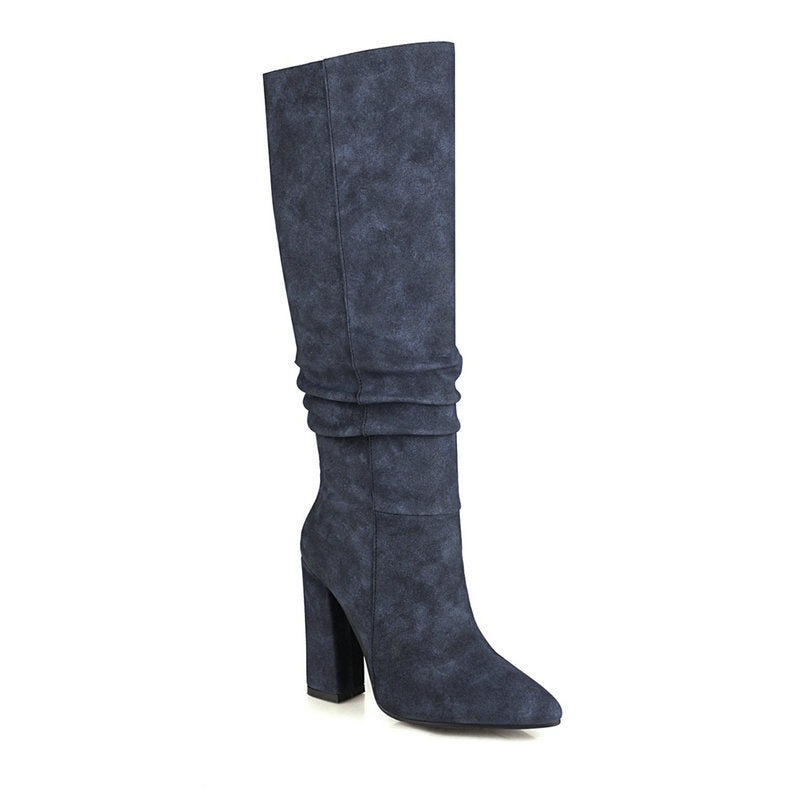 Women's Thick High Heel But Knee Boots Boots Custom Large Size Women's Shoes