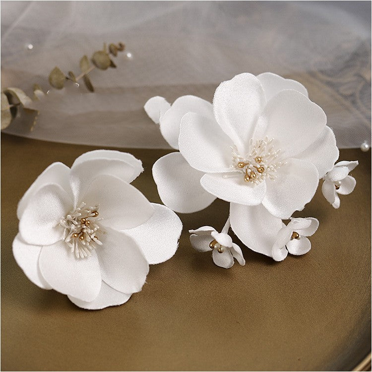 Original French Three-dimensional White Flower Headband