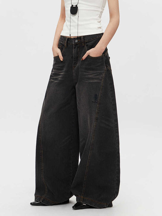 Retro Jeans Loose Straight Drooping Wide Leg Pants