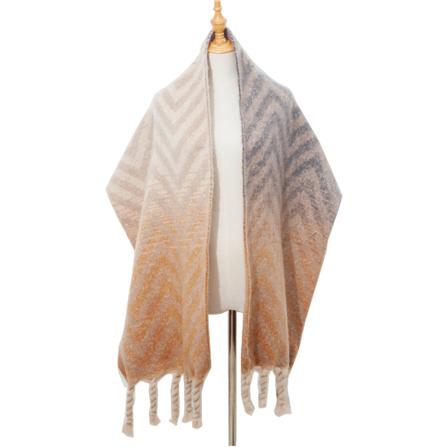 Europæisk og amerikansk efterår og vinter knyttet grov fletning imiteret mohair jacquard