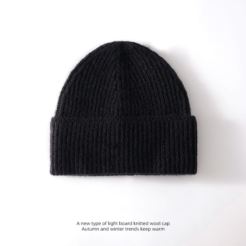 Fashion Solid Color Wool Hat Loose Warm