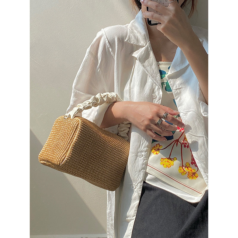 Retro Folds Hit Color Hand-held Square Bag All-match Diagonal Bag