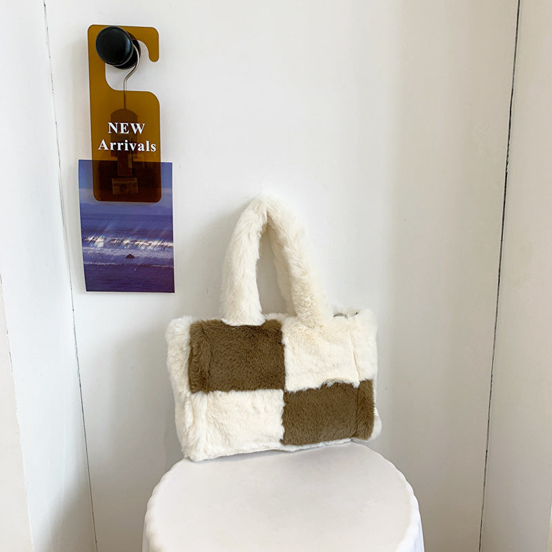 Simple Large Capacity New Lamb Wool Bag For Women