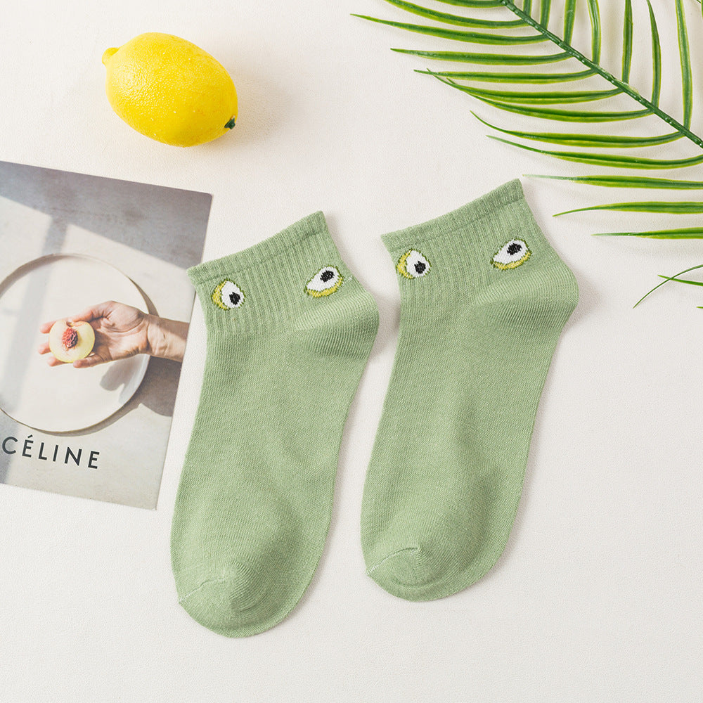 Women's Fashion Simple Avocado Short Tube Socks
