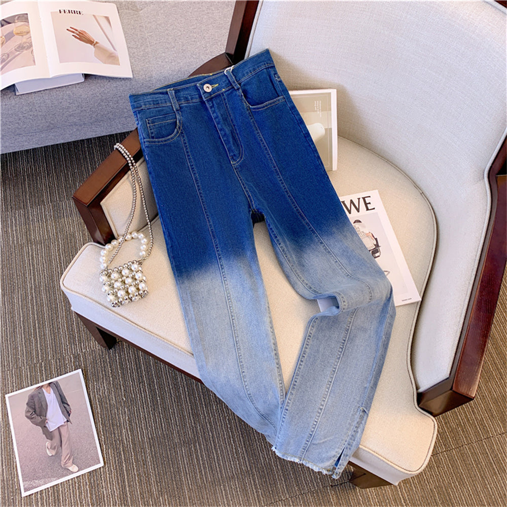 Design Sense Minority Fashion Denim Washed Denim Slimming Pants
