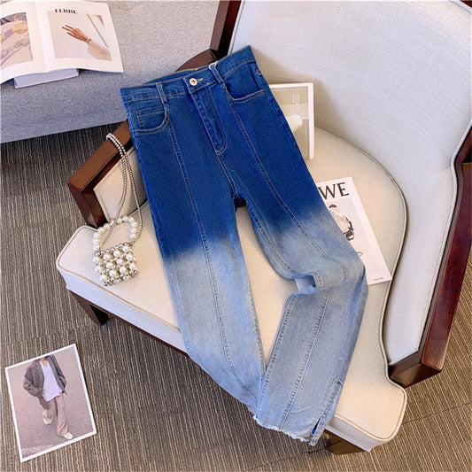 Design Sense Minority Fashion Denim Washed Denim Slimming Pants