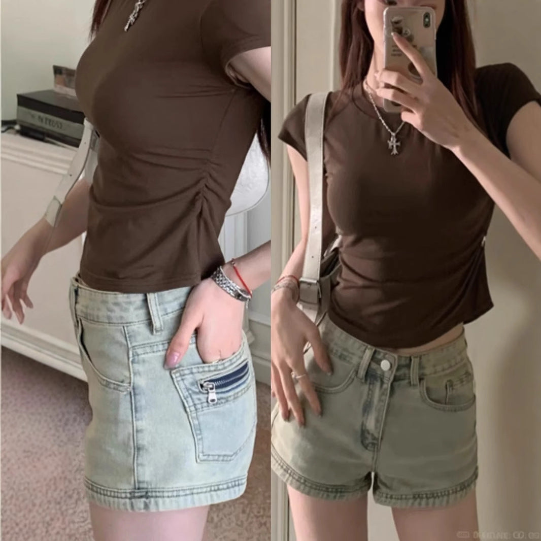 Stylish Minimalist Design Womens Cropped Jeans