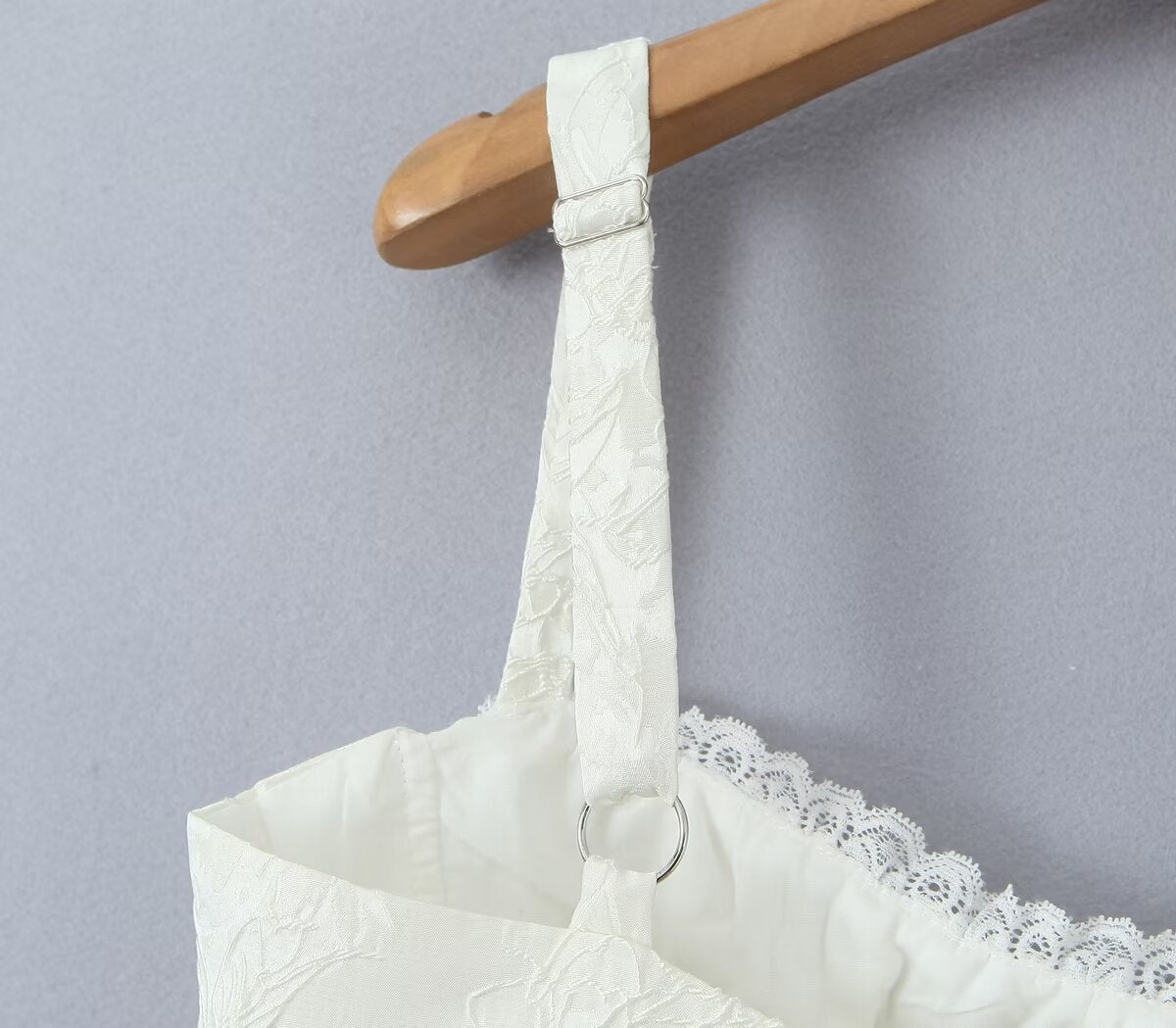 Summer Jacquard Lace Stitching Suspender Skirt White Dress