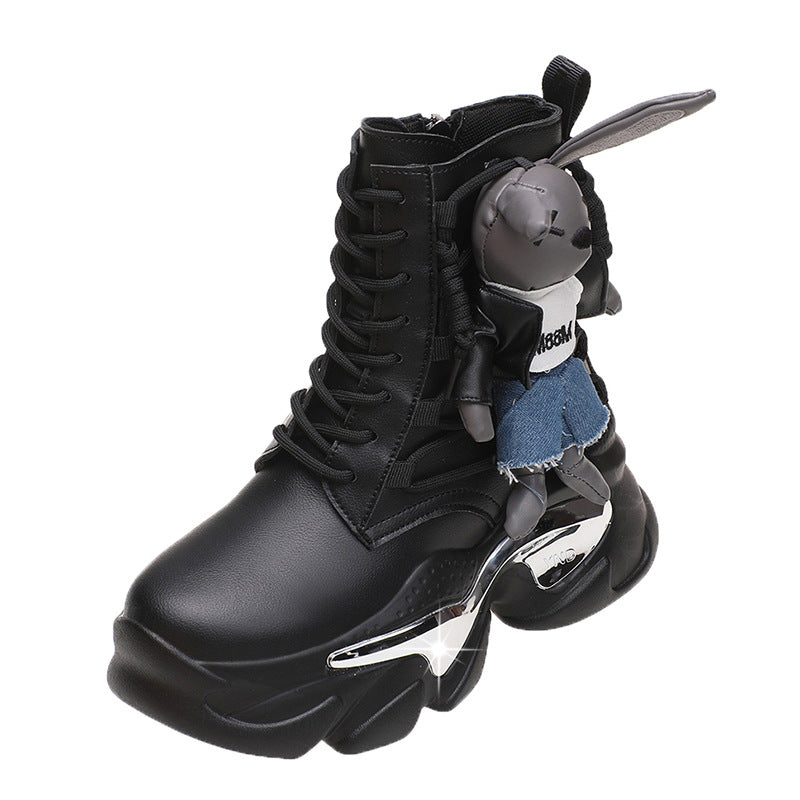 Women's High Top Shoes Thick Soled Sponge Cake Daddy Shoes Lace