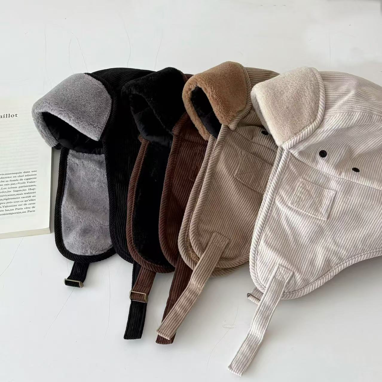 Fashion Personality Corduroy Earmuffs Hat Women