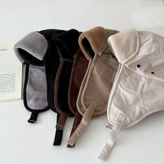Fashion Personality Corduroy Earmuffs Hat Women