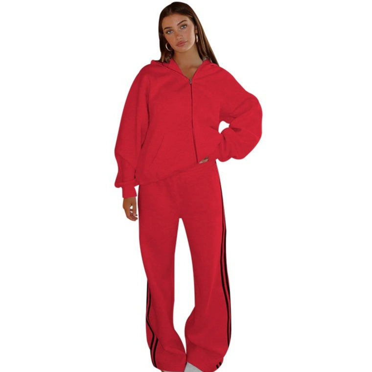 Women's Fashionable Casual Loose Hoodie And Pants Set