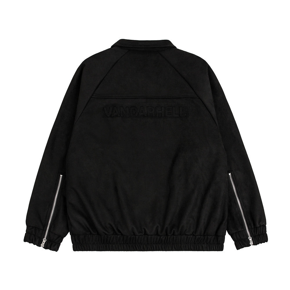 Niche Loose Deconstruction Stitching Design Sense Tooling Flight Jacket