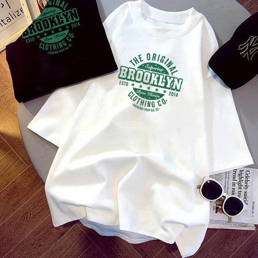 Summer Korean Style Mid-length Loose All-match Short Sleeves