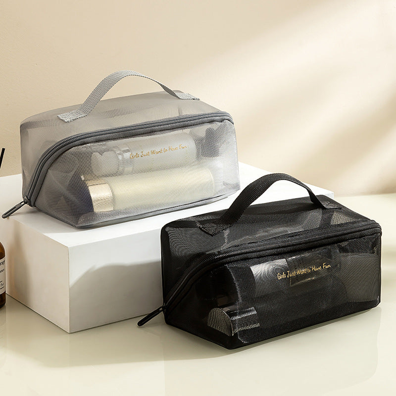 Travel Transparent Portable Large Capacity Mesh Cosmetic Bag