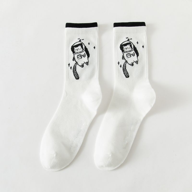 New Black Socks Female Tea Color Autumn Anti-friction Adult Socks