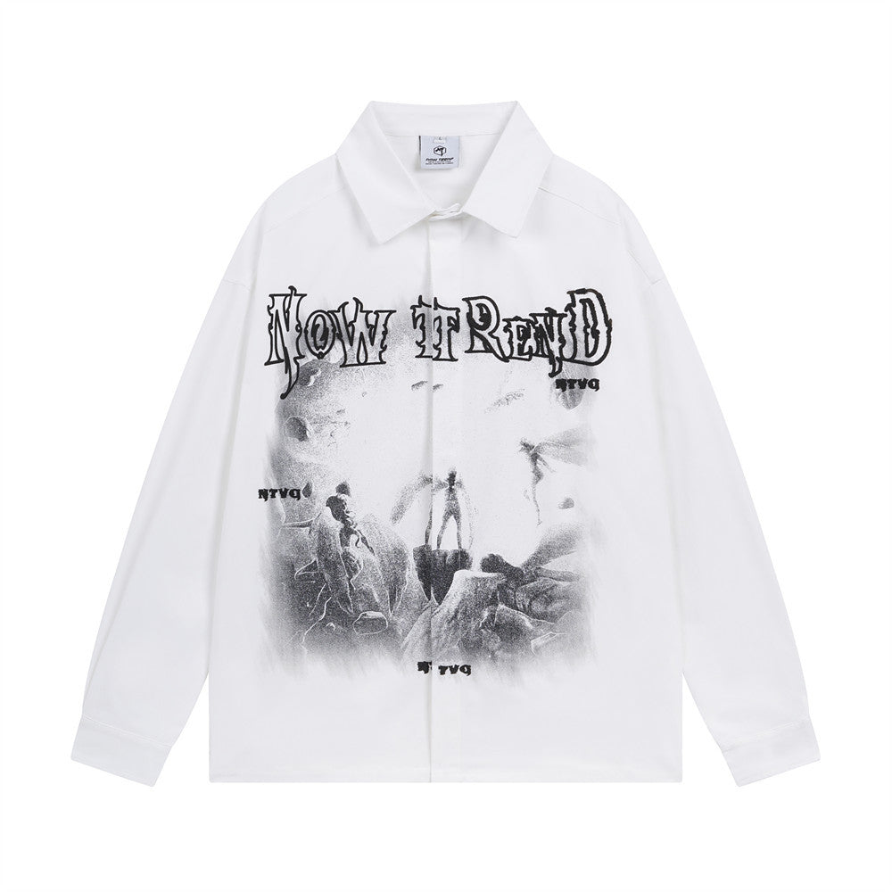 Dark High Street Design Angel Print Shirt