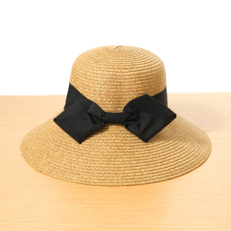 Foldable Bow Shading Beach Sun Protection Straw Hat