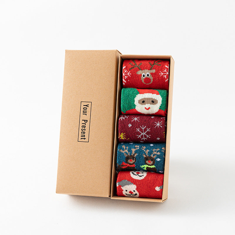 Boxed Christmas Stockings New Autumn And Winter Ladies Warm Wool Socks